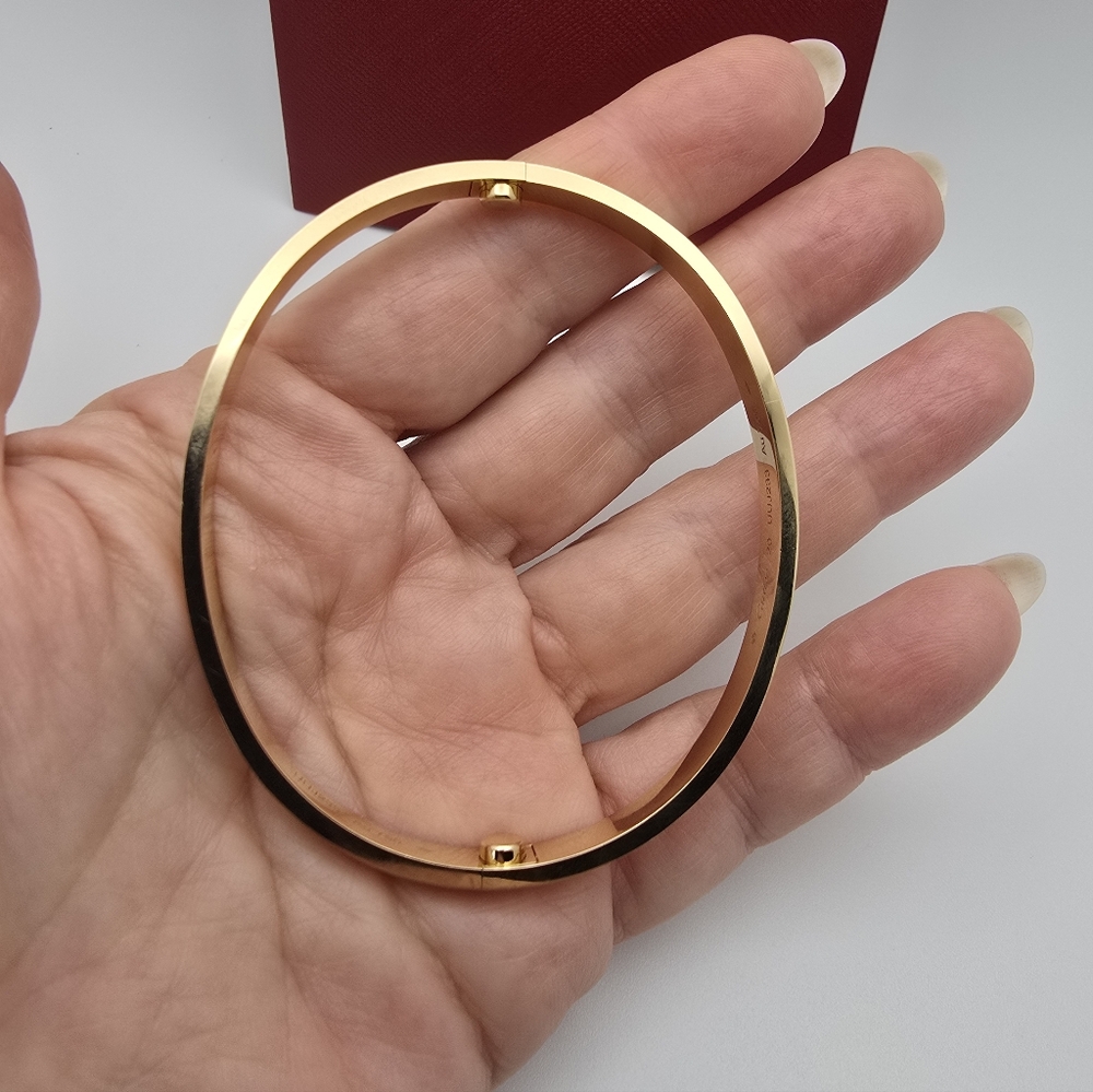 Authentic Cartier Love Bracelet Classic 18K Yellow Gold Sz 20, Box and receipt - Picture 4 of 10